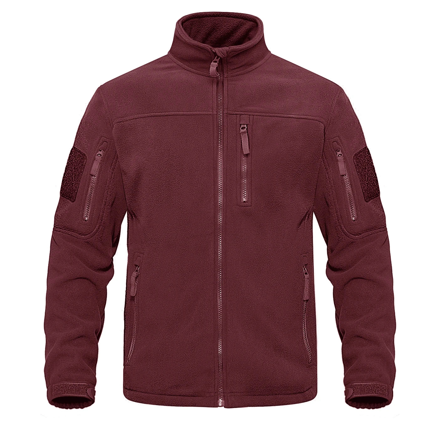 TACVASEN Full Zip Up Green Fleece Jacket Thermal Warm Work Coats Mens Zipper Pockets Jacket Hiking Training Outwear Windbreaker