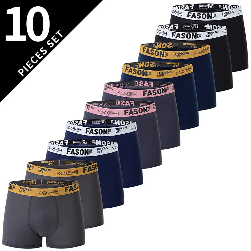 4 Pieces /10 Pieces Men's Black Gold Printed Boxer Underwear Comfortable And Versatile Plus Size Sexy Young Men's Casual Shorts