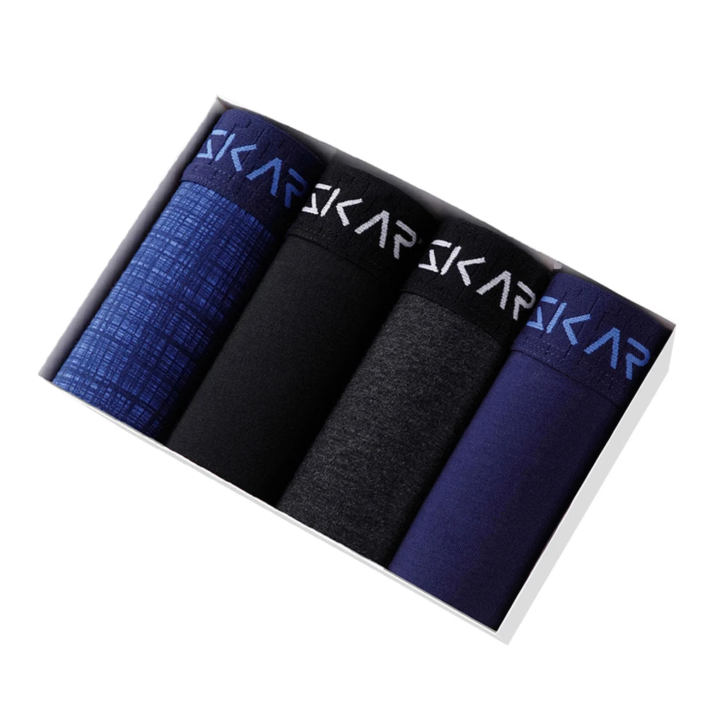 4Pcs Mens Underpants Sexy Boxers Underwear Man Cotton Men's Panties Brand Male Boxer Shorts