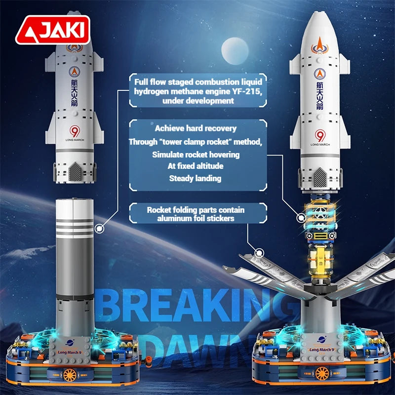 JAKI Building Blocks Rocket Aerospace Model DIY Assembly STEM Educational Toy Kids Birthday Xmas Gift Home Decor