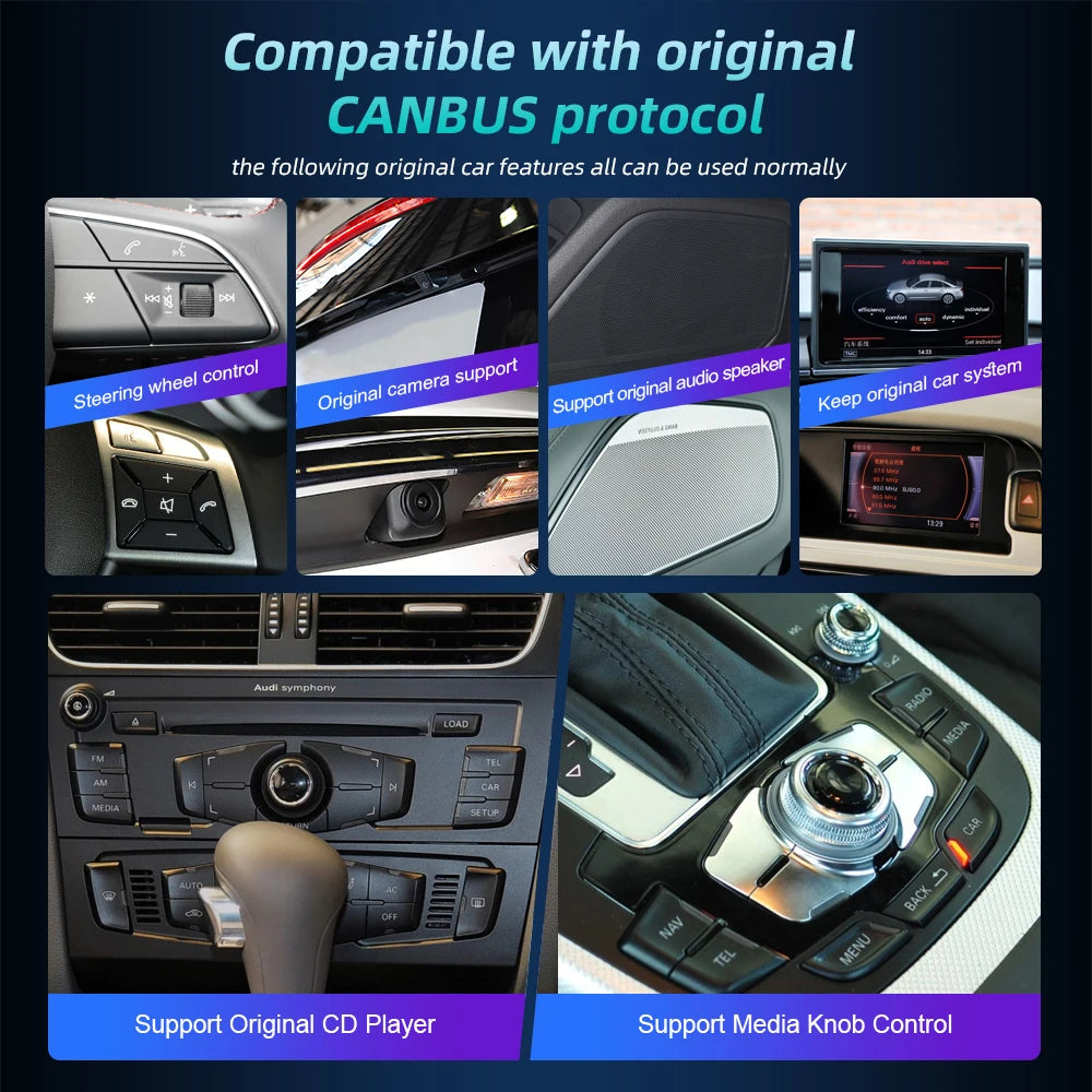 Android 14 Car Multimedia Player CarPlay For Audi Q7 4L RHD GPS Navigation Auto Radio Stereo DSP WIFI