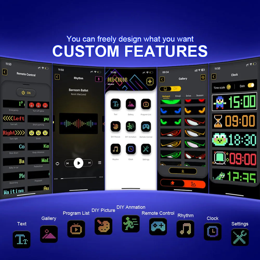 2PCS Devil Eyes Light For Windshield LED Eyes Dual Screen Sync App/Remote Control Custom Text LED Light Sign for Car Truck SUV