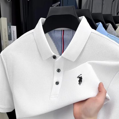 High end brand 100% cotton short sleeve polo shirt men luxur pony embroidery comfort breathable fashion T-shirt summer new top