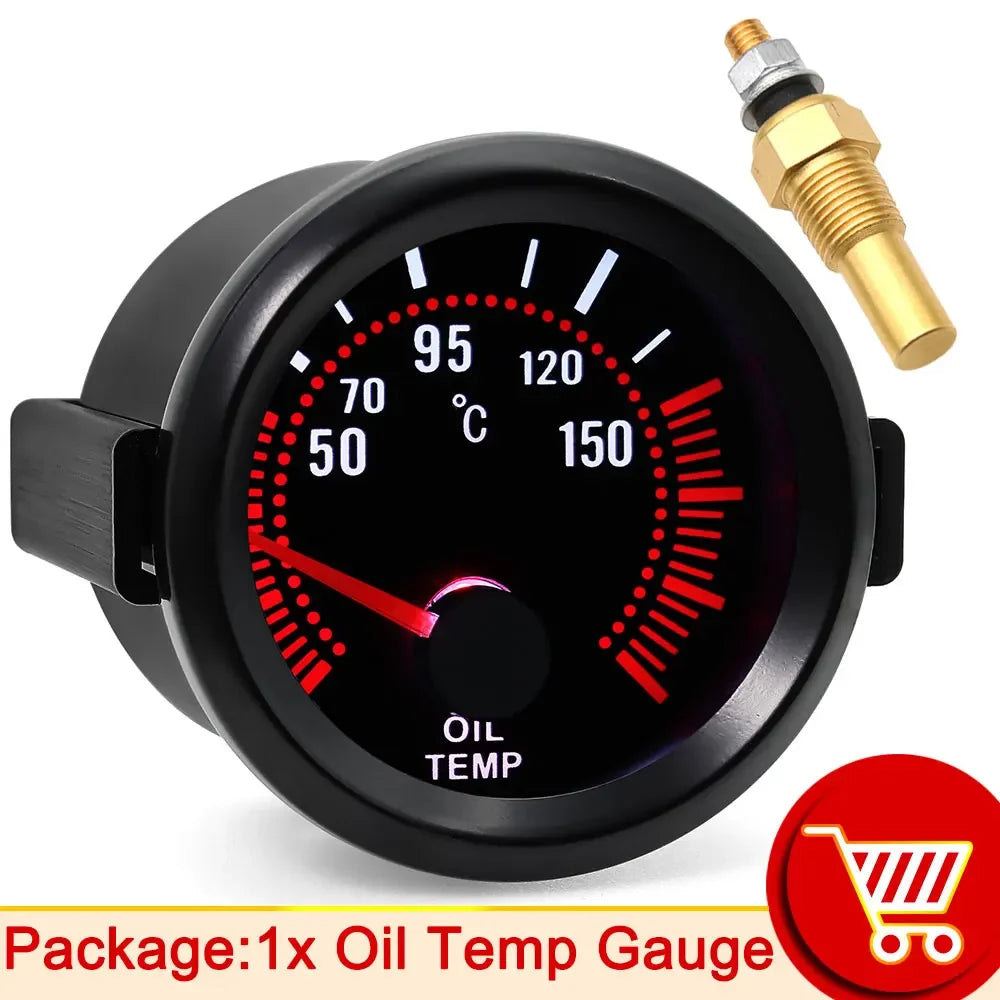 52mm Smoke Lens Auto Tachometer White LED 0-8000 RPM Meter Car Boost Gauge Bar Psi Vacuum Water Temp Oil Pressure Gauge