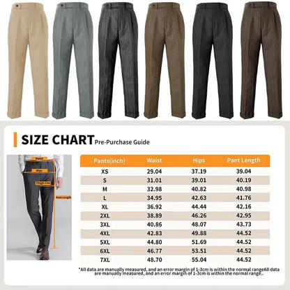 Men's High-Street Vintage Striped Pants Drapey Silhouette Melange Old Money Style Elegant Casual Trousers for Gentlemen Fashion