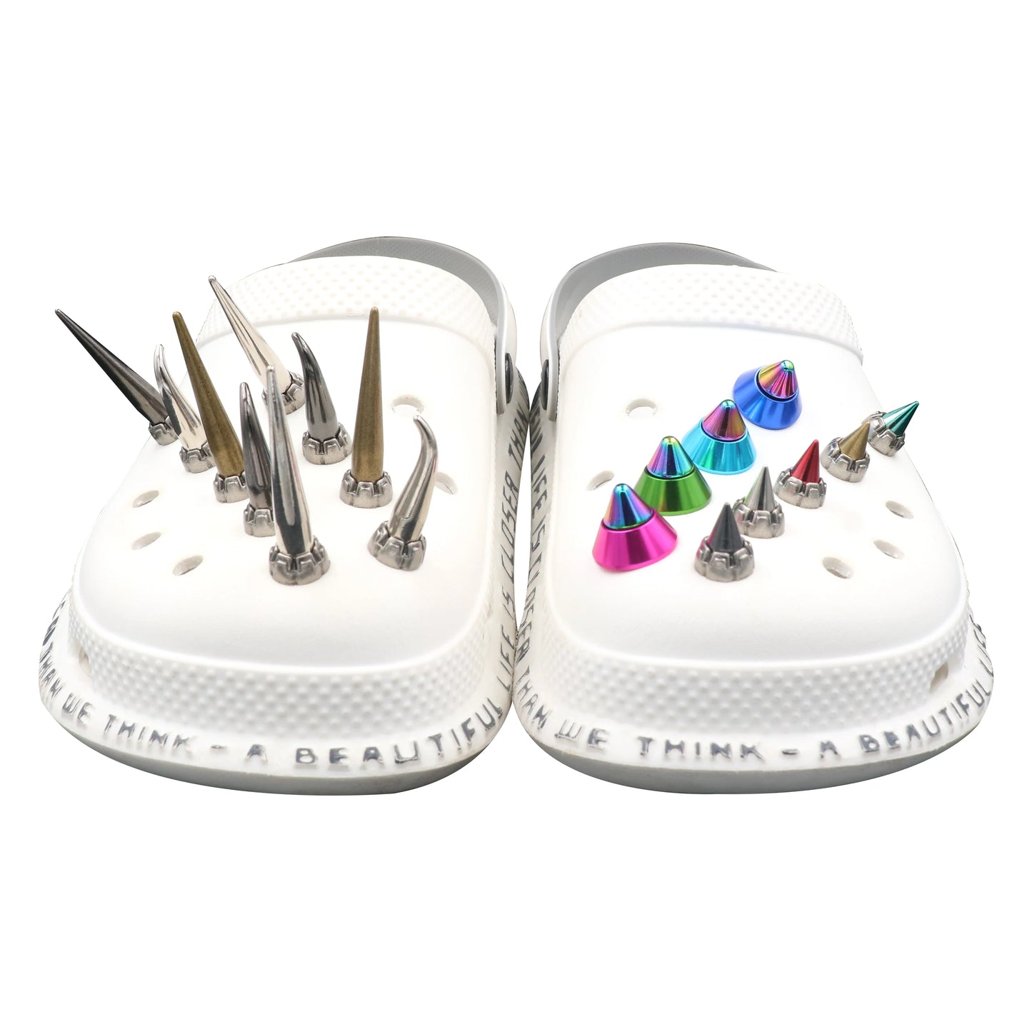 Shoe クロックス Accessories Decorations 지비츠 Charm Pins Buckles Conical Punk Style Metal Hole Sandals Ornament Kids Gift 1 Set 14 Pcs