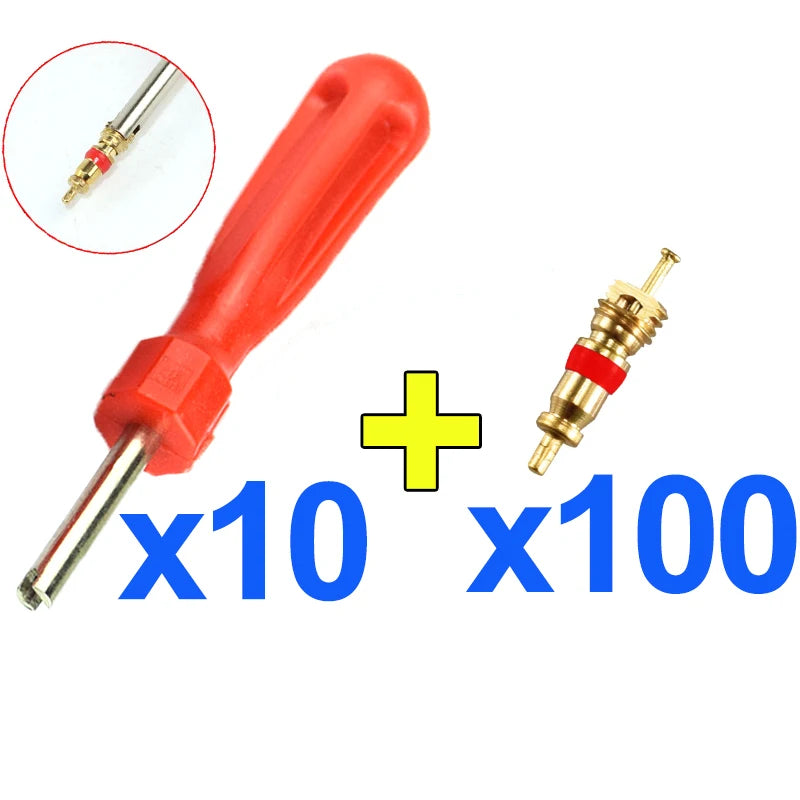 Copper Tire Valve Core Remover Installer Tool Kit Car Motorcycle Bicycle Tyre Repair Set Air Valve Stem Core Removal Screwdriver
