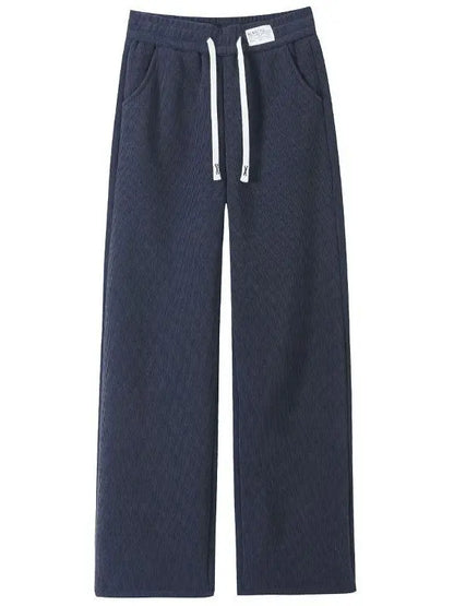 Thickened Fleece Warm Lamb Velvet Wide Leg Pants Straight Cut Winter plus Size Women's Clothing High Waist Casual Trousers
