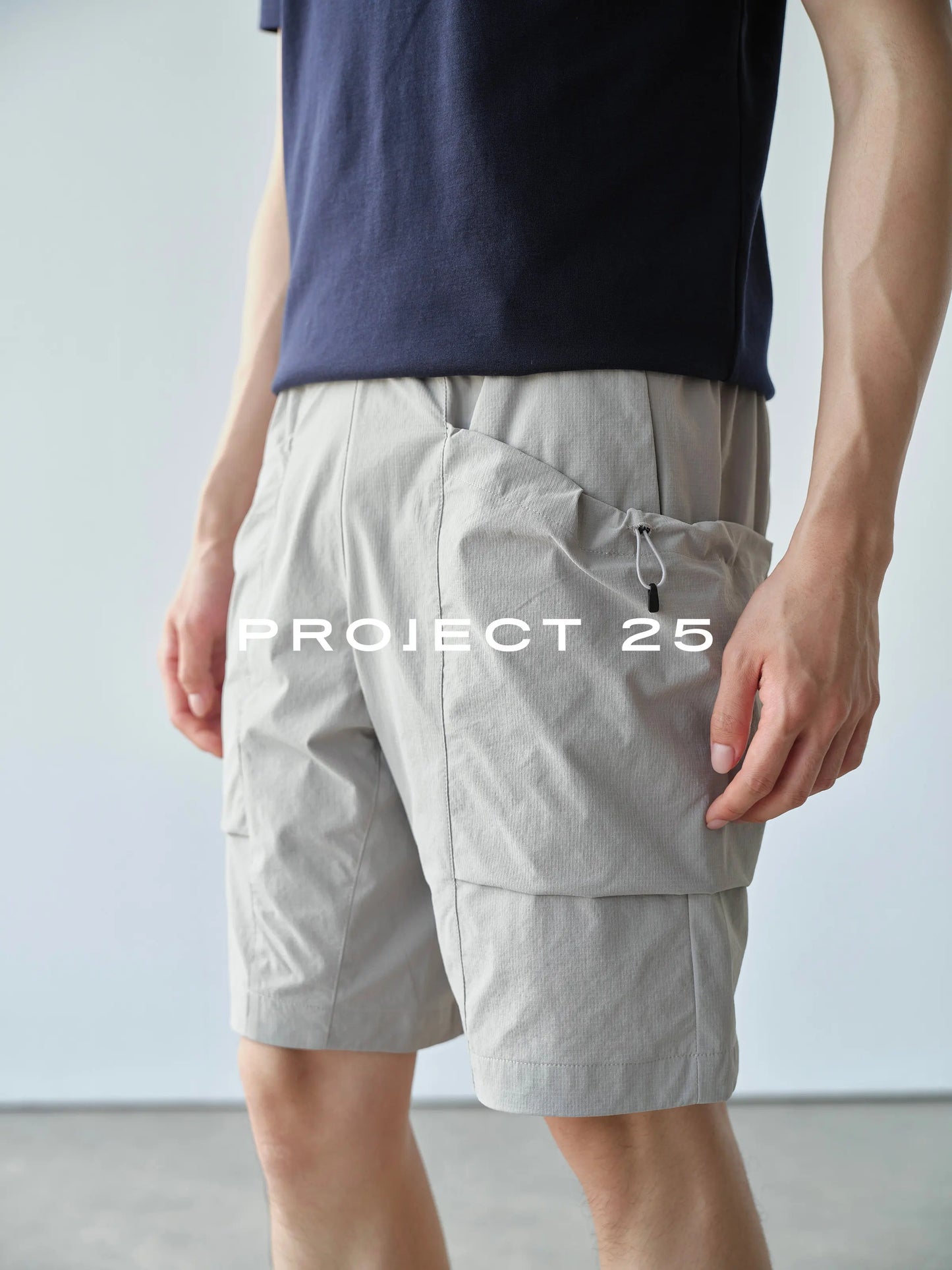 PROJECT 25 Mens Light 4-Way Stretch Cargo Shorts Waterproof Breath Multi Pockets Loose 5 Inch Outdoor Sports Tactical Shorts