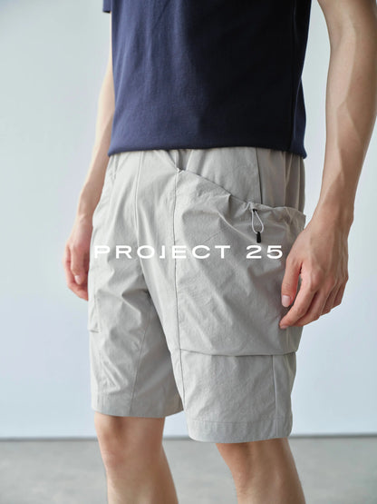 PROJECT 25 Mens Light 4-Way Stretch Cargo Shorts Waterproof Breath Multi Pockets Loose 5 Inch Outdoor Sports Tactical Shorts