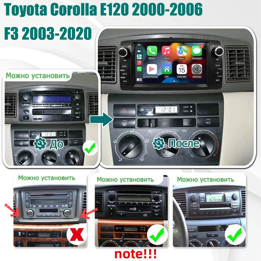 Car Radio Android For Toyota Corolla E120 2003-2006 BYD F3 Carplay Multimedia 7'' Player 2Din Autoaudio Head Unit Navigation GPS