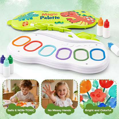 Children's Colorful Drawing Set with Stamps, Painting, Non-staining Hands, 6-color Pens | 20 Pattern Papers | Dust-free Art Toy