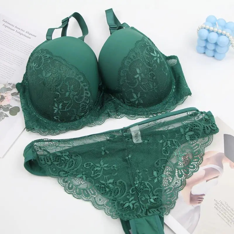 Nouvell Seamless Sexy Lace Bras Set 34/75 36/80 38/85 40/90 42/95 44/100 BCDE Cup Underwear For Women Push Up Lingerie