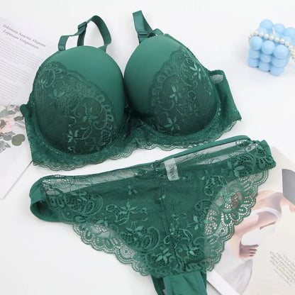 Nouvell Seamless Sexy Lace Bras Set 34/75 36/80 38/85 40/90 42/95 44/100 BCDE Cup Underwear For Women Push Up Lingerie