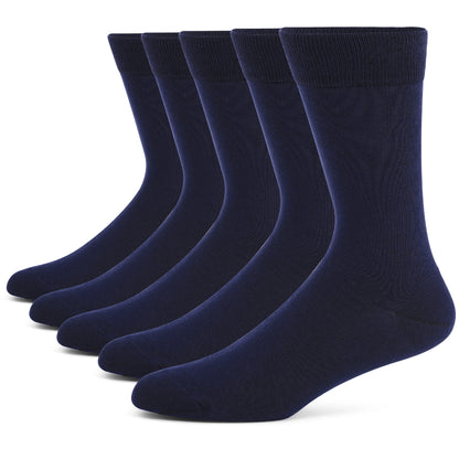 5 Pairs Mens Dress Socks stripe Plus Size，High Quality Combed Cotton Crew Socks，Black Cool Breathable Casual Socks for men