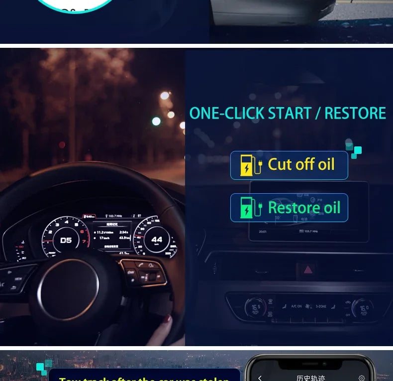 Car Motorcycle Bike 4G GPS Tracker Engine Relay Cut Oil Tracking ACC Towed Away Call SMS SOS Alarm Location System Monitor APP