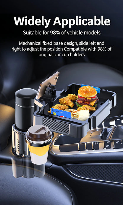Cup Holder Tray for Car Dual Cap Holder 4 In 1 Adjustable Car Cup Holder Car Drink Phone Holders Snack Tray Expander