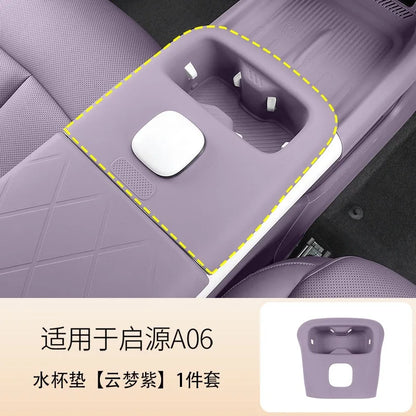 For Changan A06 2026 Wireless Charger Anti-Slip Mat & Cup Holder Liner Set, Non-Scratch Silicone Interior Accessories