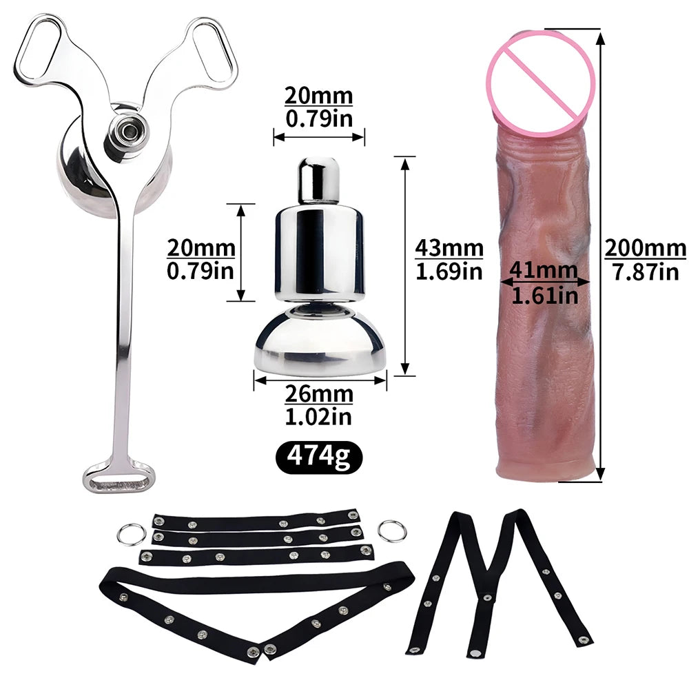 FRKO Fufu Clip Chastity Cage Stainless Steel With Real Silicone Dildo BDSM Strapon Chastity Belt Device Slave Games Men Sex Toys