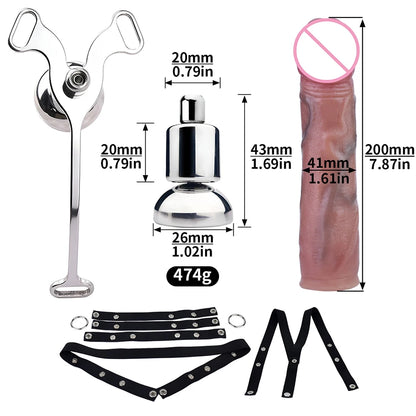 FRKO Fufu Clip Chastity Cage Stainless Steel With Real Silicone Dildo BDSM Strapon Chastity Belt Device Slave Games Men Sex Toys