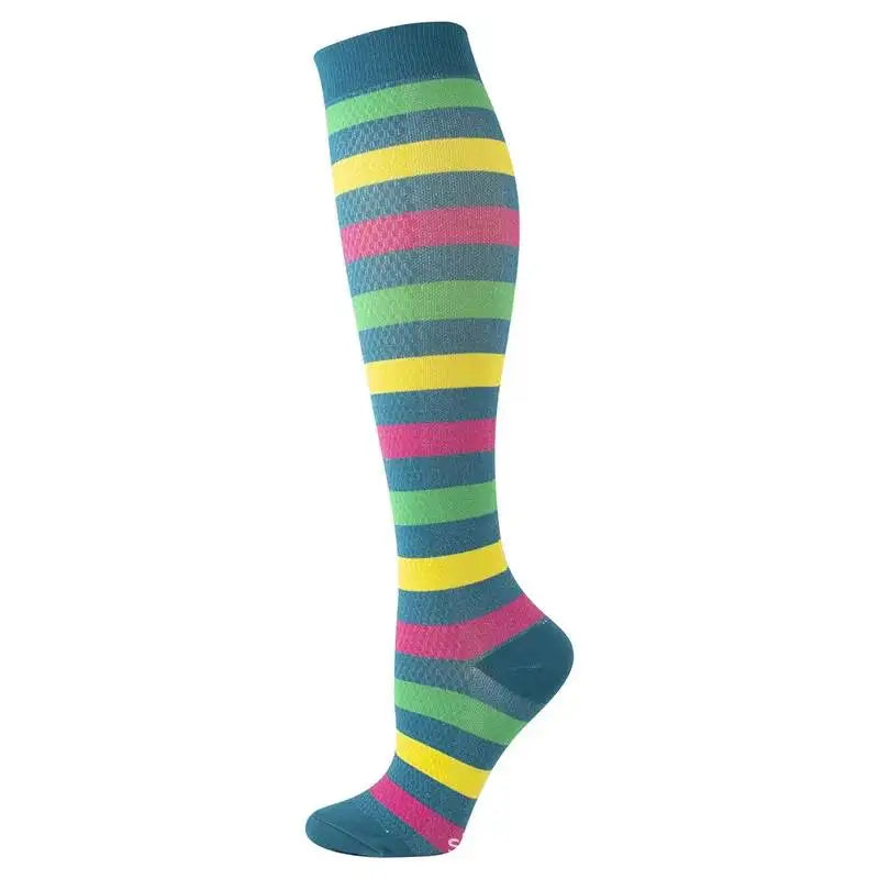Sport Compression Stockings Funny Pattern Halloween ballon Dot Leg Pressure Running Cycling Multi Color Compress Socks