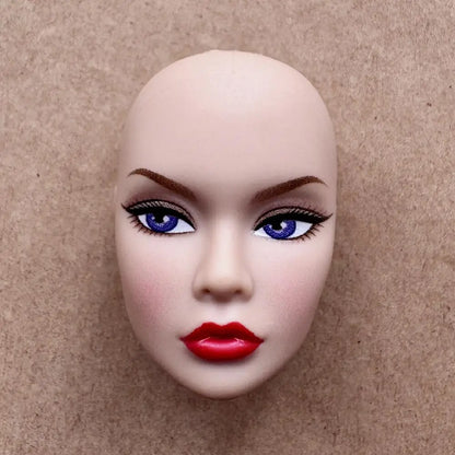 1/6 Scale Multi-jointed Fashion Doll Heads with Bangs Pony Tail Super White Beige Dark Brown Skin Tone PP Doll Figures for Colle