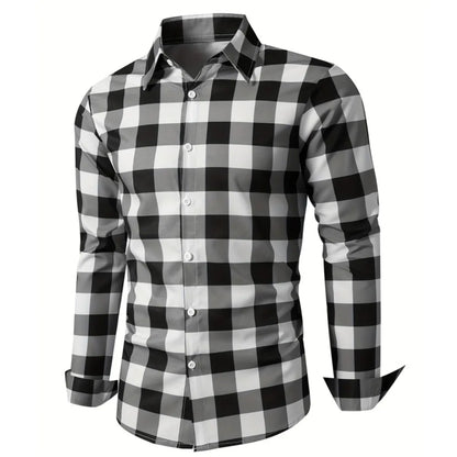 New Casual Striped Design Shirt Summer Men's Long Sleeve Shirt Lapel Men's Fashion Casual Button Down Shirt Long Sleeve Career