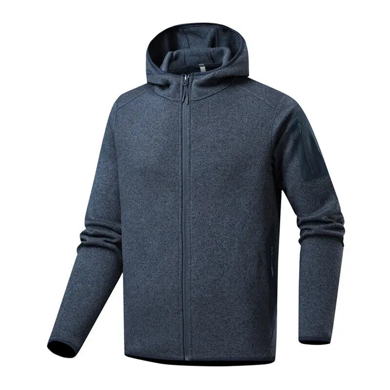 2026 Outdoor Men's Fashion Mountaineering, Casual Sports, Fishing, Alternative Fleece Jacket, Spring and Autumn Hooded Jacket
