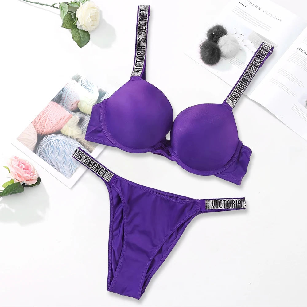 V Soft Versatile Shapewear Sexy Lingerie Bra and Panty Set Push Up Women's Fashion Lingerie Set Sexy Breathable