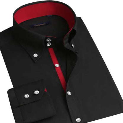 Men Designer Dress Shirt Button-down Collar Korean Fashion Male Formal Business Slim Fit Casual Long Sleeve White Shirts Autumn