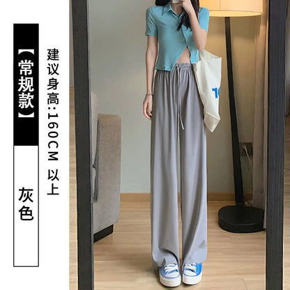 Slimming High Waist Ice Silk Wide Leg Pants for Pear aped Women Casual Summer orts plus Size  pe Comfortable Trousers
