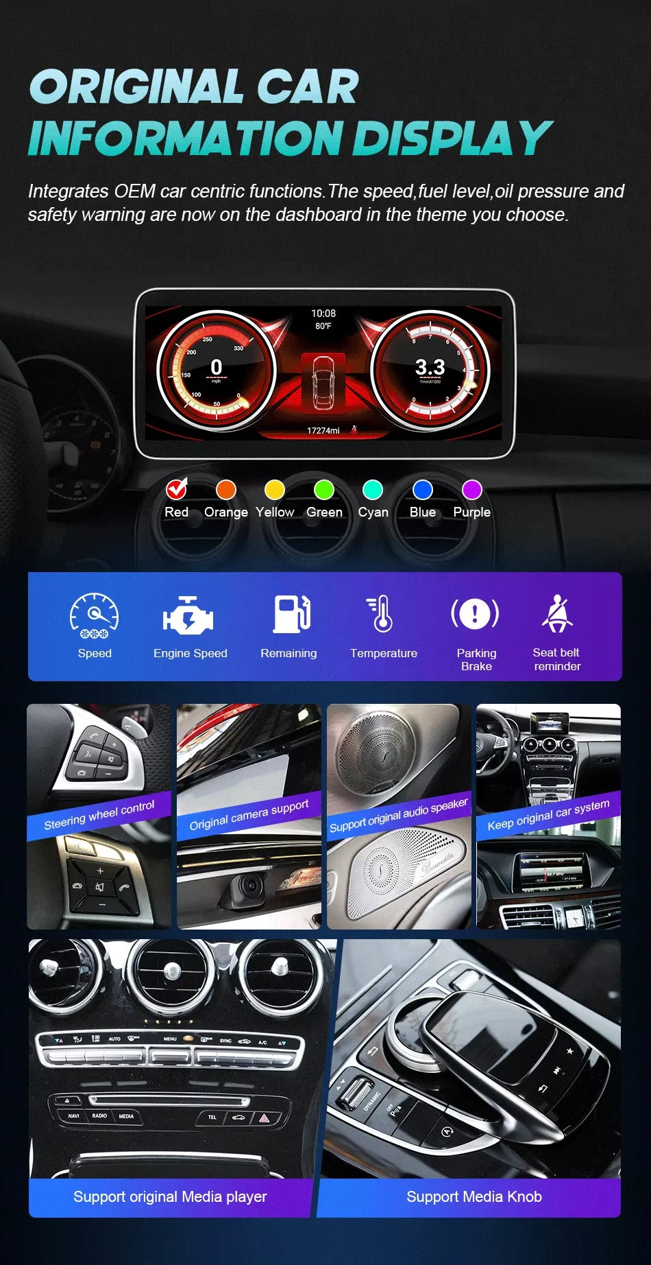 Android Auto Wireless CarPlay For Mercedes Benz C Class W205 GLC X253 V W446 Car Multimedia Navigation GPS DSP Qualcomm 680