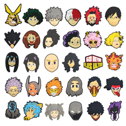 Hot Toys Japanese Manga 10-132pcs Shoe Charms My Hero Academia PVC Shoe Accessories Decoration Party Kids Xmas Halloween Gifts