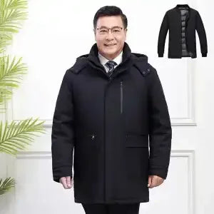 Luxury High Quality Men's Mid-Length Down Jacket Parka Winter Coat Thicken Warm  White Duck Down Plus Size Down Jacket Men Trend