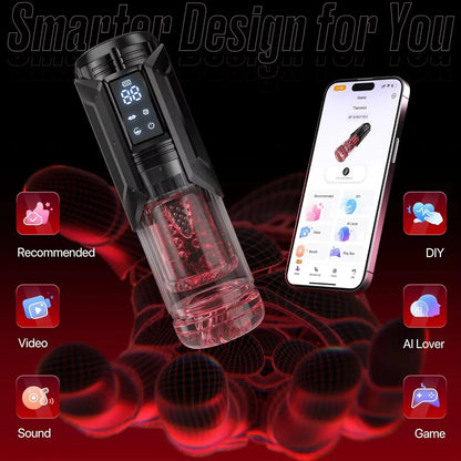 APP LED Automatic Male Masturbator Cup 7 Sucking Rotating Licking Thusting Modes Pocket Pussy Stroker Blowjob Sex Toys For Men