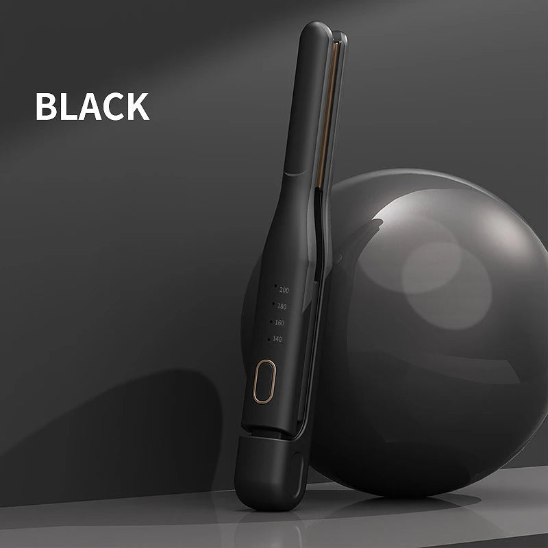 Rechargeable Slim Wireless Hair Straightener Men's short hair curling iron, dual-use for straightening and curling, mini hair st