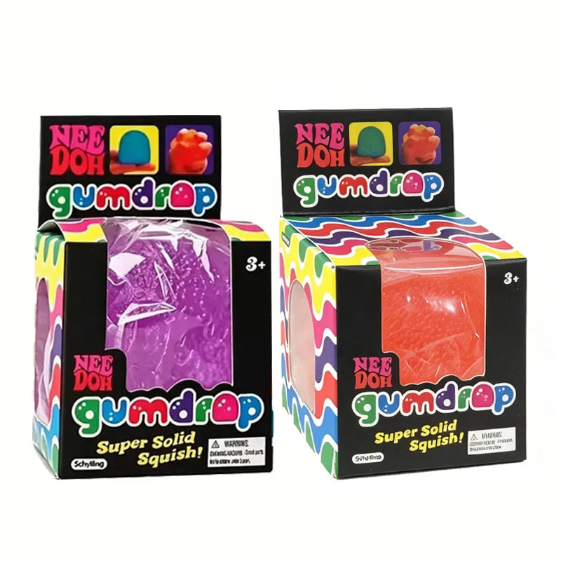 Needoh Gumdrop Fidget Toy Multicolored Raised Texture Bumpy Anti Stress Relief Mood Calming Relax ADHD Sensory Toy Leisure Gift