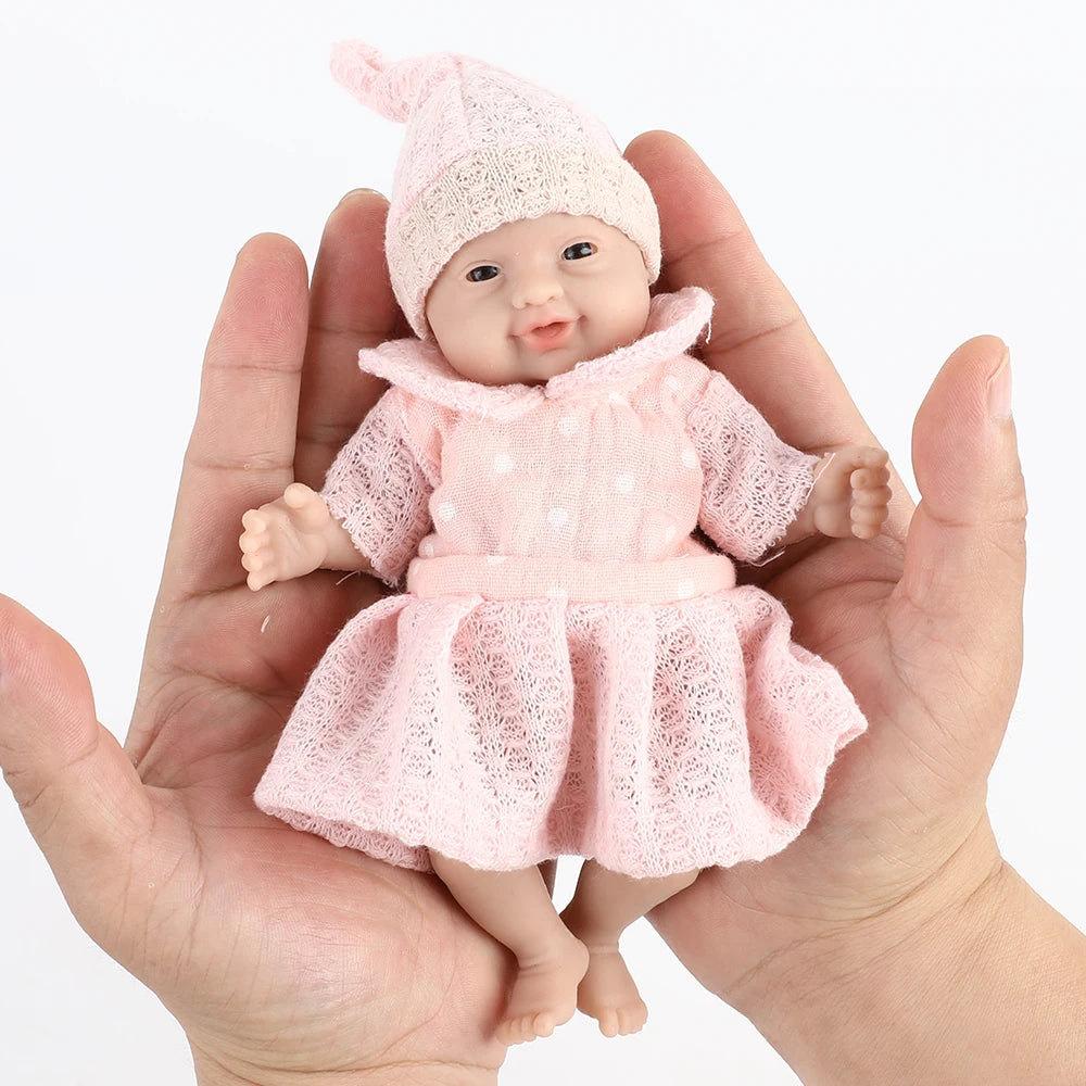 IVITA 7" Girl Preemie Full Body Silicone Reborn Baby Doll Lifelike Mini Realistic Doll Surprice Children Antistress Toys Dolls