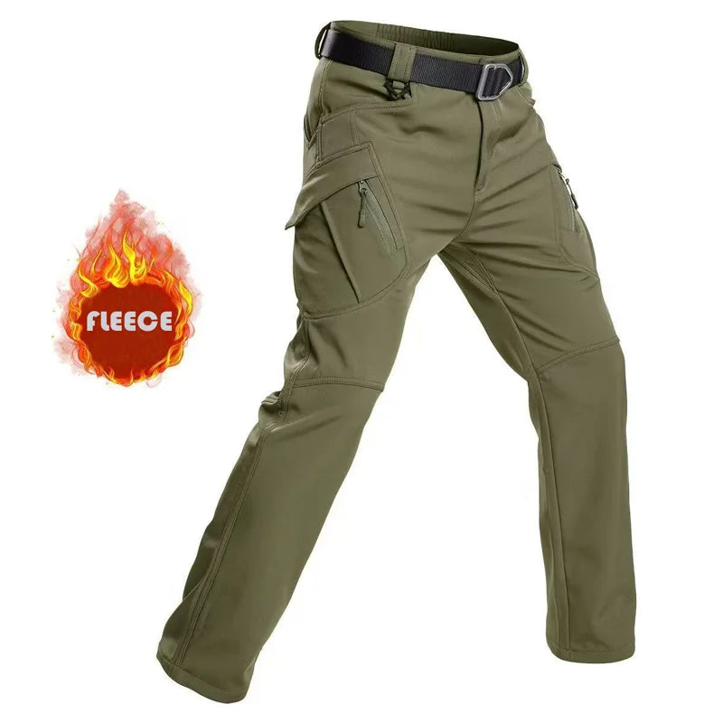 Tactical Military Men Winter Autumn Fleece Waterproof Cargo Pants Hiking Camping Softshell Climbing Casual Warm Combat Trousers