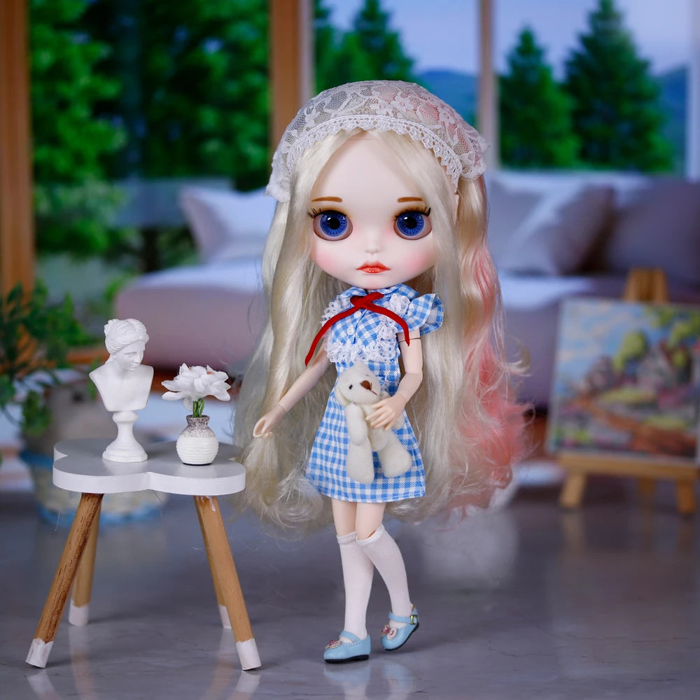ICY DBS Blyth Doll BJD Jointed Body White Skin Matte Face Cute Set 1/6 30cm Girl Gift Anime SD