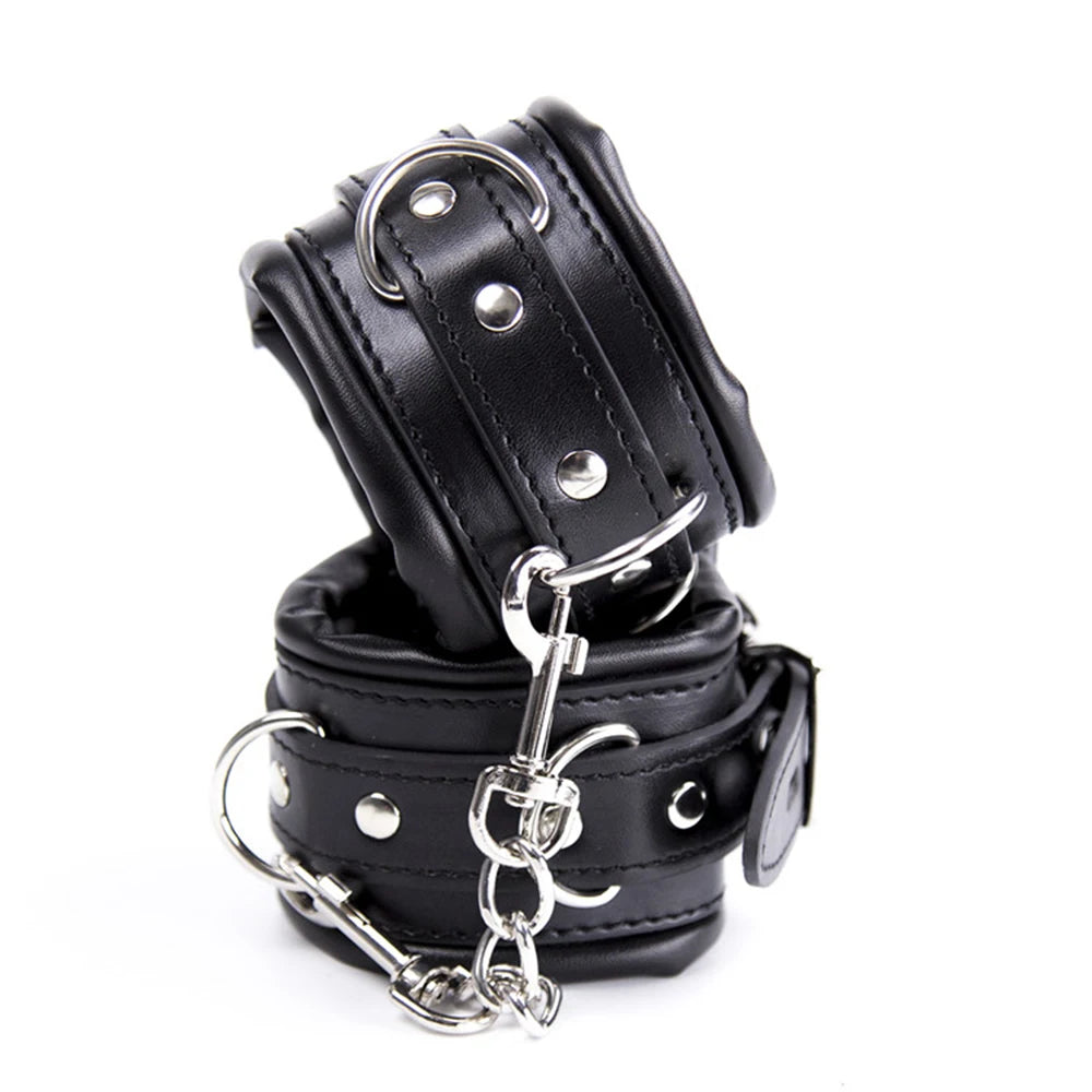 Bondage Kits Extendable Products Leather Restraint Set Handcuffs Ankle Cuffs Bdsm Toys For Couples Women 18 Adult Games