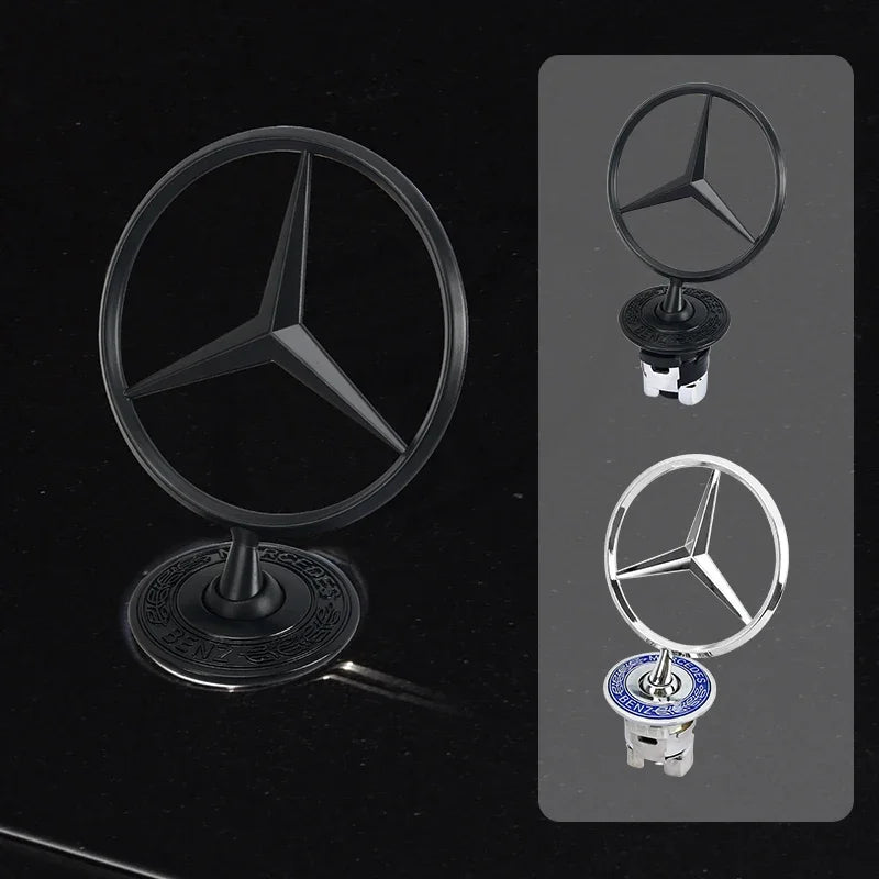 Car Bonnet Label Badge 3D Star Zinc Alloy Car Front Hood Emblem Mercedes Benz  W203 W204 W205 W206 W212 W213 W222 W223 E300 WWWA
