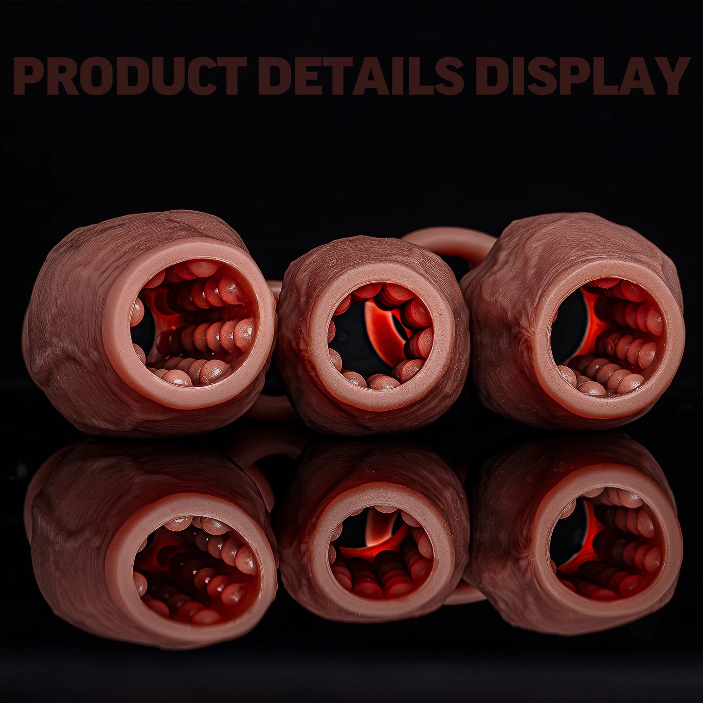 Open-Head Penis Sleeve with Round Granular Beads Dots-Silicone Male Delay Lock Sperm Ejaculation Reusable Cock Extender Sex Toy