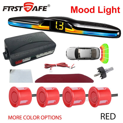 FirstSafe Factory New Mood Light LED Parking Sensor System Reversing Radars System Backlight Parktronic
