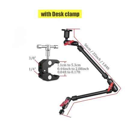 32" 22" Mobile Phone Bracket Magic Arm for Camera Articulated Flexible with Desk Clamp Mount Tablet Magsafe Webcam Stand