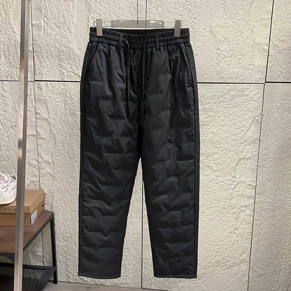 High-End Seamless down Trousers Men's Outdoor Waterproof Lightweight Warm Straight Leg Duck down Pants Fashionable Autumn Winter