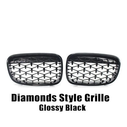 XVIP Car Front Grille Grills Gloss Black for BMW 1 Series F20 m140i 118d F21 2012-2014 Front Diamonds Style Grille Accessories