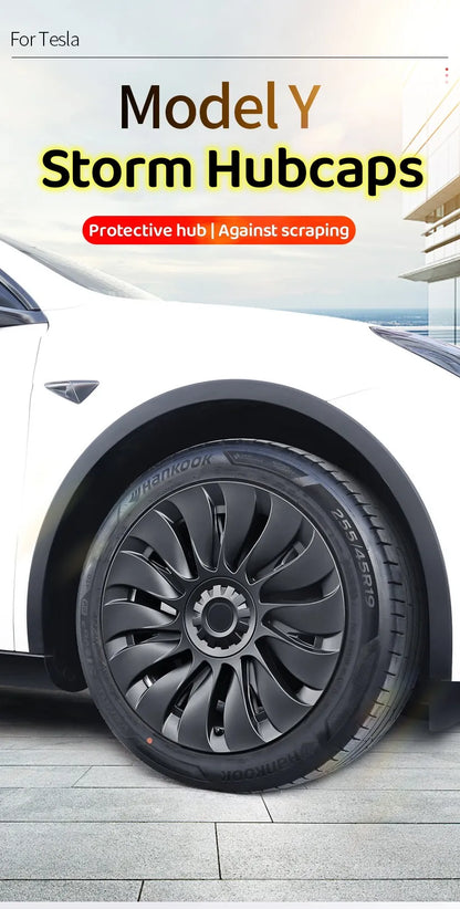 4PCS 19 Inch Hub Cap for Tesla Model Y 2024  Performance Replacement Wheel Hubcap Right&Left Wheel Cap Full Rim Cover Accessorie