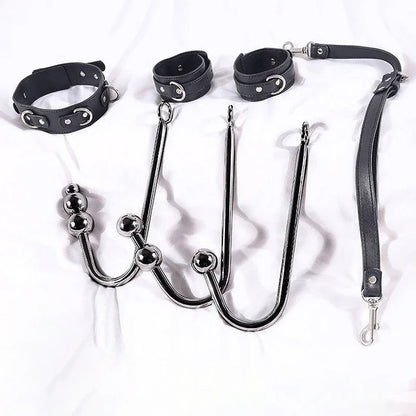 Alternative Sexual Couples Kit Metal Anal Hook Harness Necklace Bondage Handcuffs BDSM Sex Toys for Women Sadomasochism Accessor