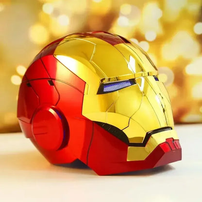 【IN STOCK】Iron Man 1/1 Cosplay Helmet MK5 Gold/Black/Silvery Electric Voice Control Helmet Led Eyes Metal Mask Model Toys Gift